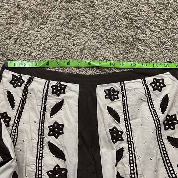 Persaman of New York brown and cream a-line skirt with embellishment. - Picture 8 of 8